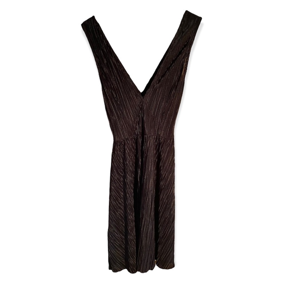 Divided H&M Pleated Plunge Mini Dress Minimalist Black Size 2 NEW NWT - Picture 5 of 11